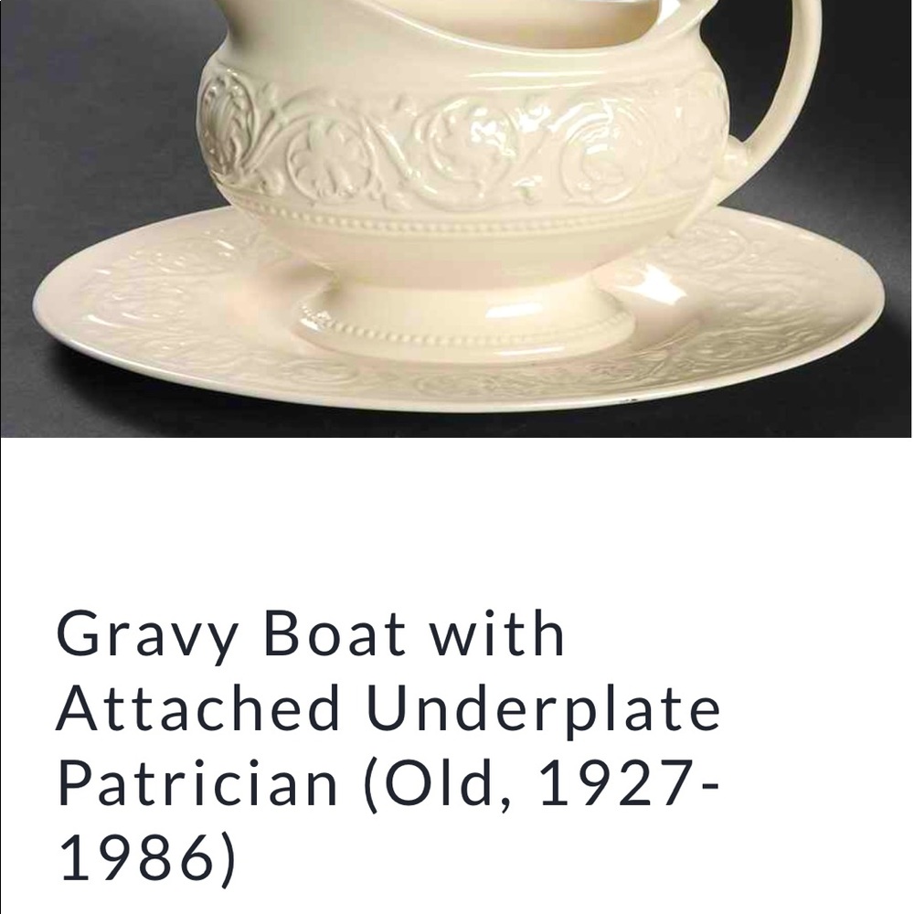 Wedgwood Patrician Plain Gravy Boat & Under plate